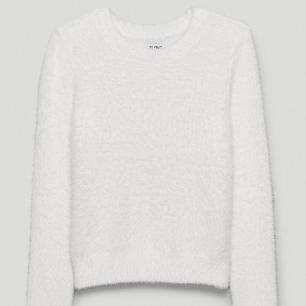 Aritzia Fuzzy White Sweater (NEVER WORN)